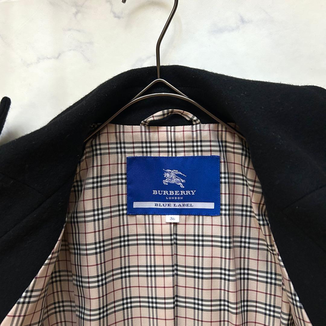 バーバリーブルーレーベル ナポレオンコート メタルボタン ノバチェック