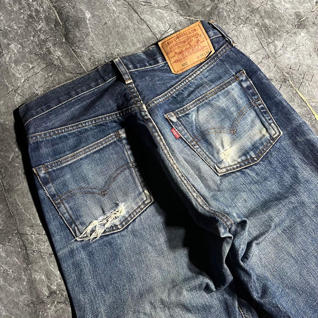 90s LEVI’S 502 XX 日本製 ジーンズ 赤耳 ビッグE 復刻 襤褸