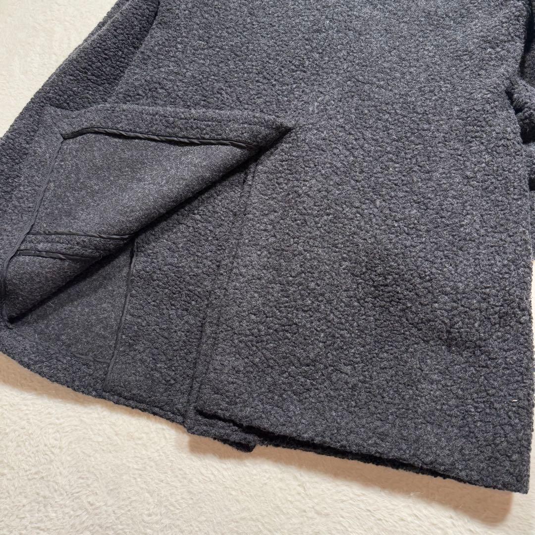 未使用級 メンズXL相当 タリアトーレ ダブルチェスター コート ボア 伸縮性◎