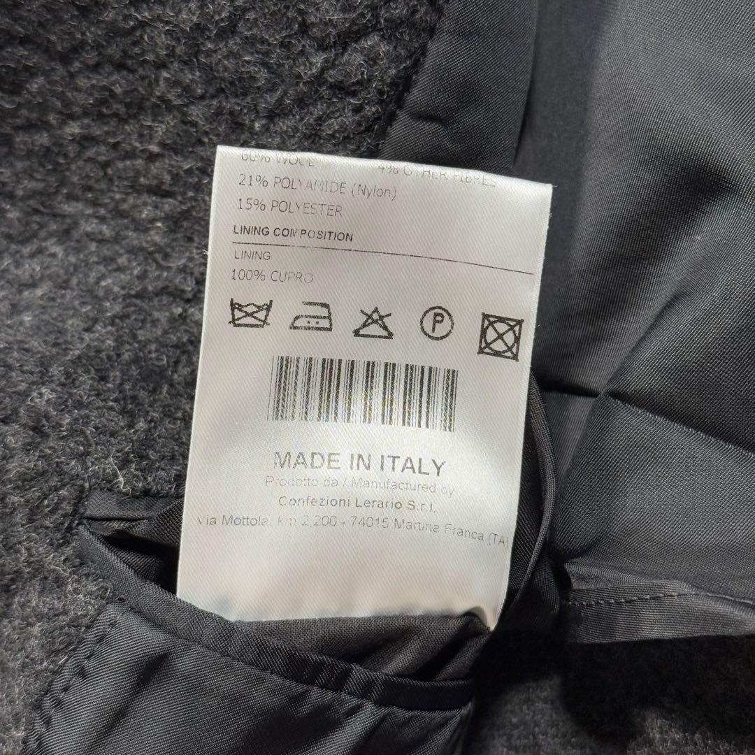 未使用級 メンズXL相当 タリアトーレ ダブルチェスター コート ボア 伸縮性◎