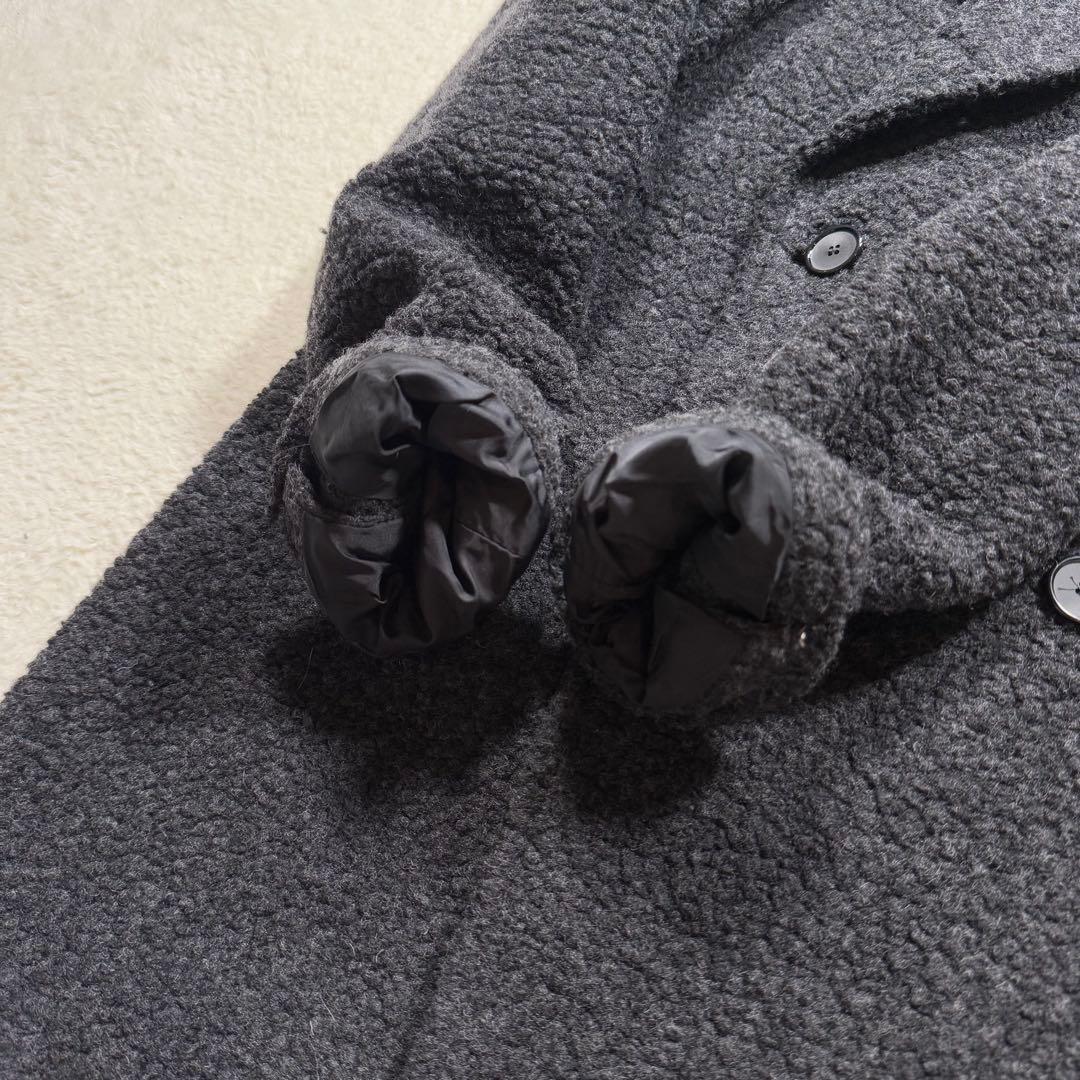 未使用級 メンズXL相当 タリアトーレ ダブルチェスター コート ボア 伸縮性◎