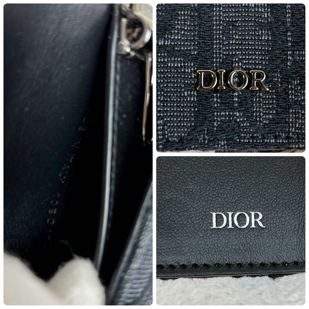 未使用品　クリスチャンディオール キーケース オブリーク キャンバス レザー