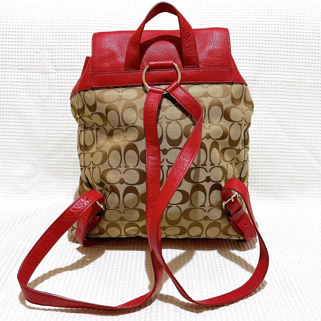 未使用✨COACH Billy Signature Backpack Red