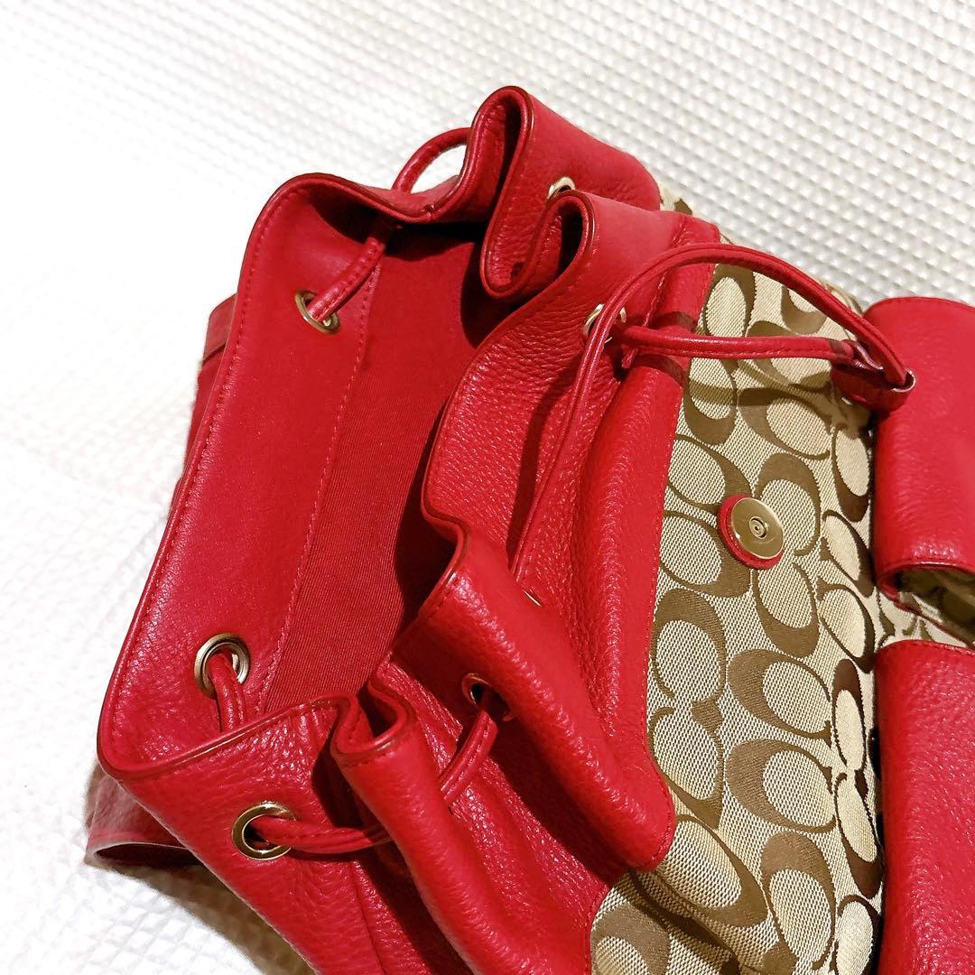未使用✨COACH Billy Signature Backpack Red