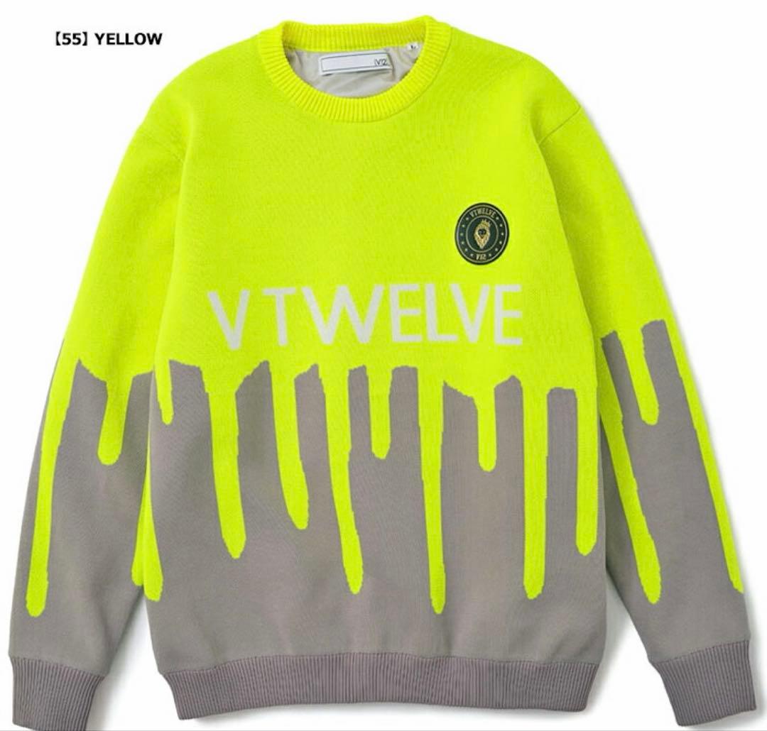 ¥28,600新品正規品【V12/L】裏地付きクルーネックニット長袖カットソー