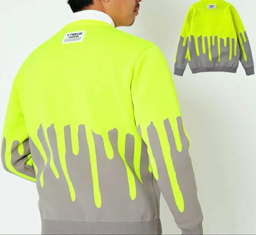 ¥28,600新品正規品【V12/L】裏地付きクルーネックニット長袖カットソー