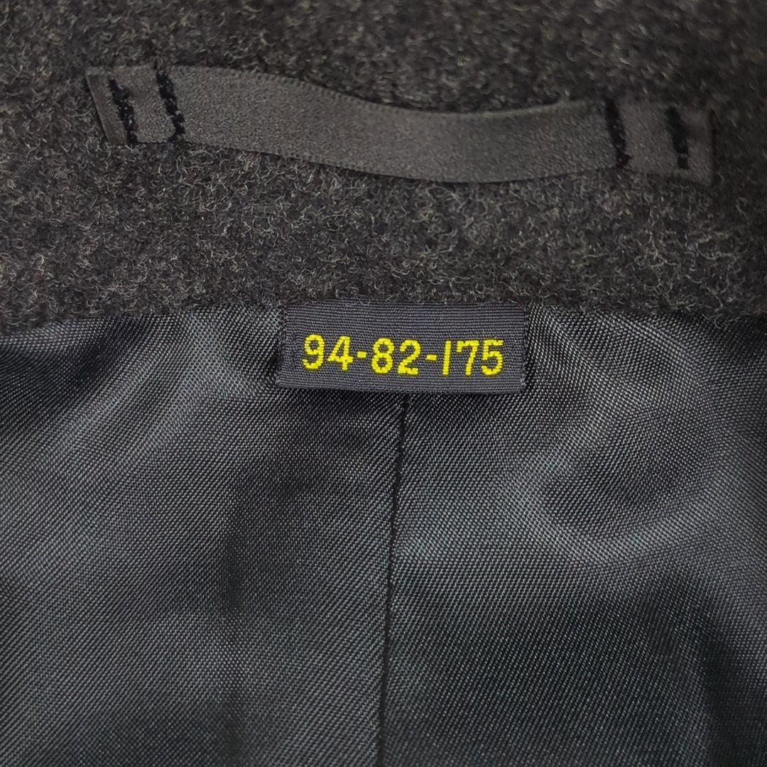 美品【希少サイズ L】サンヨー　カシミヤ混　マキシ丈　ロングコート　比翼ボタン