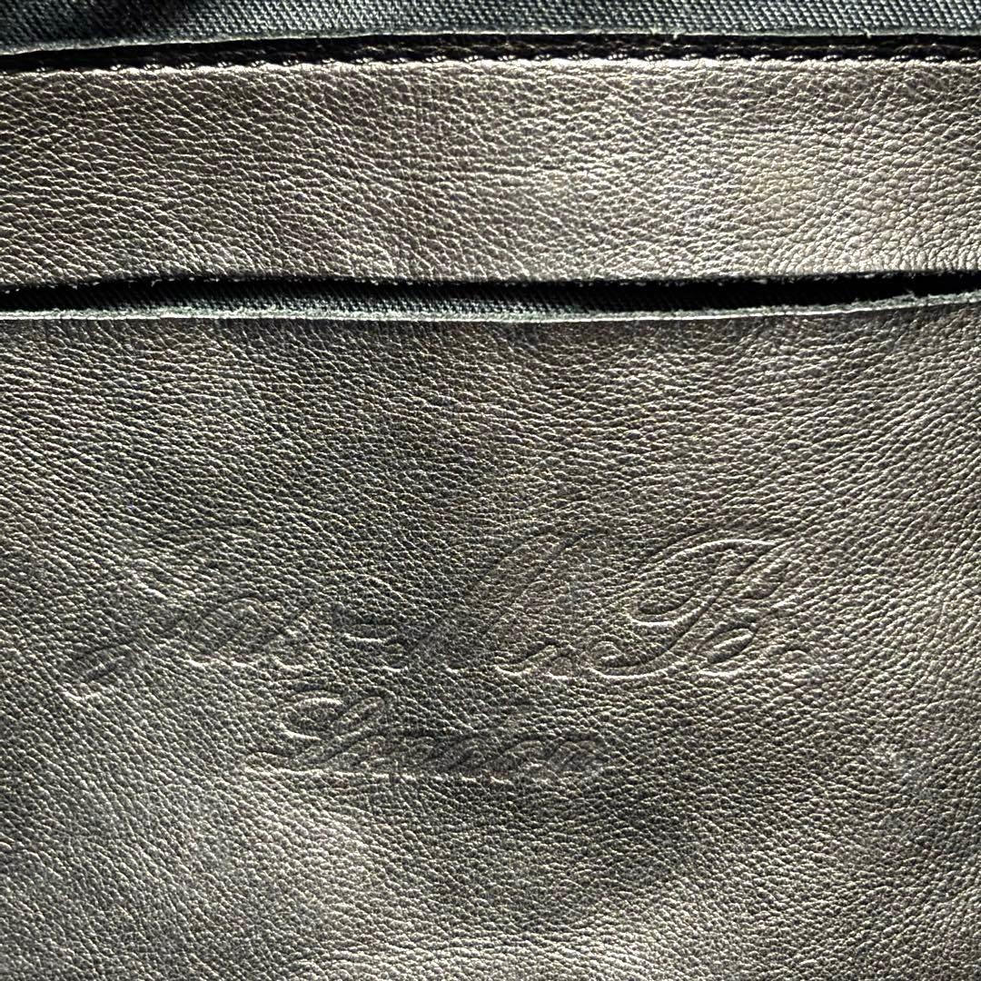 大容量 イングランド製 JAS M.B. オールレザー ヘルメットバッグ 黒