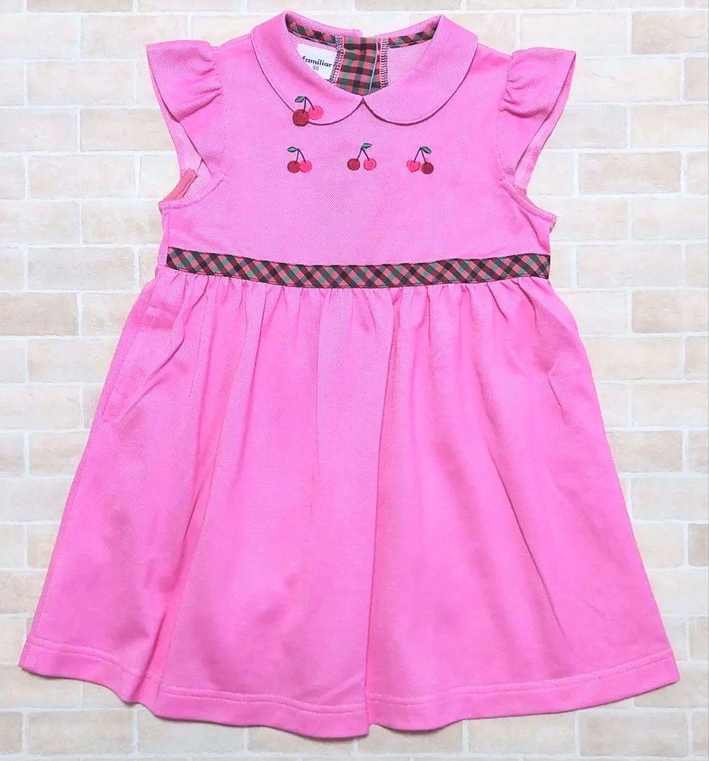 美品 familiar ファミリア さくらんぼ 半袖 ポロワンピース 90 - メルカリ