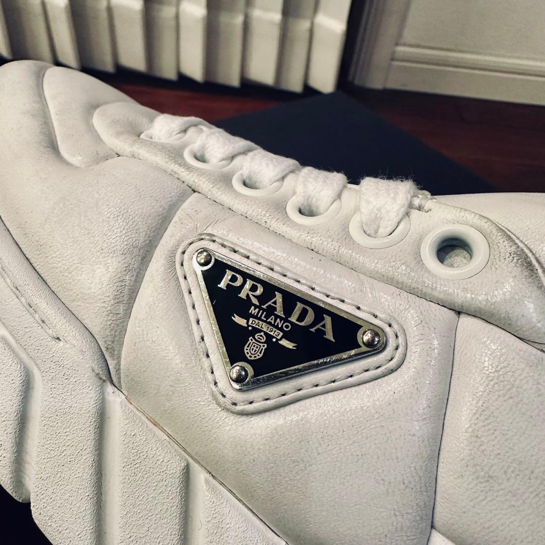 PRADA｜パデッドナッパレザー 厚底 スニーカー EU37