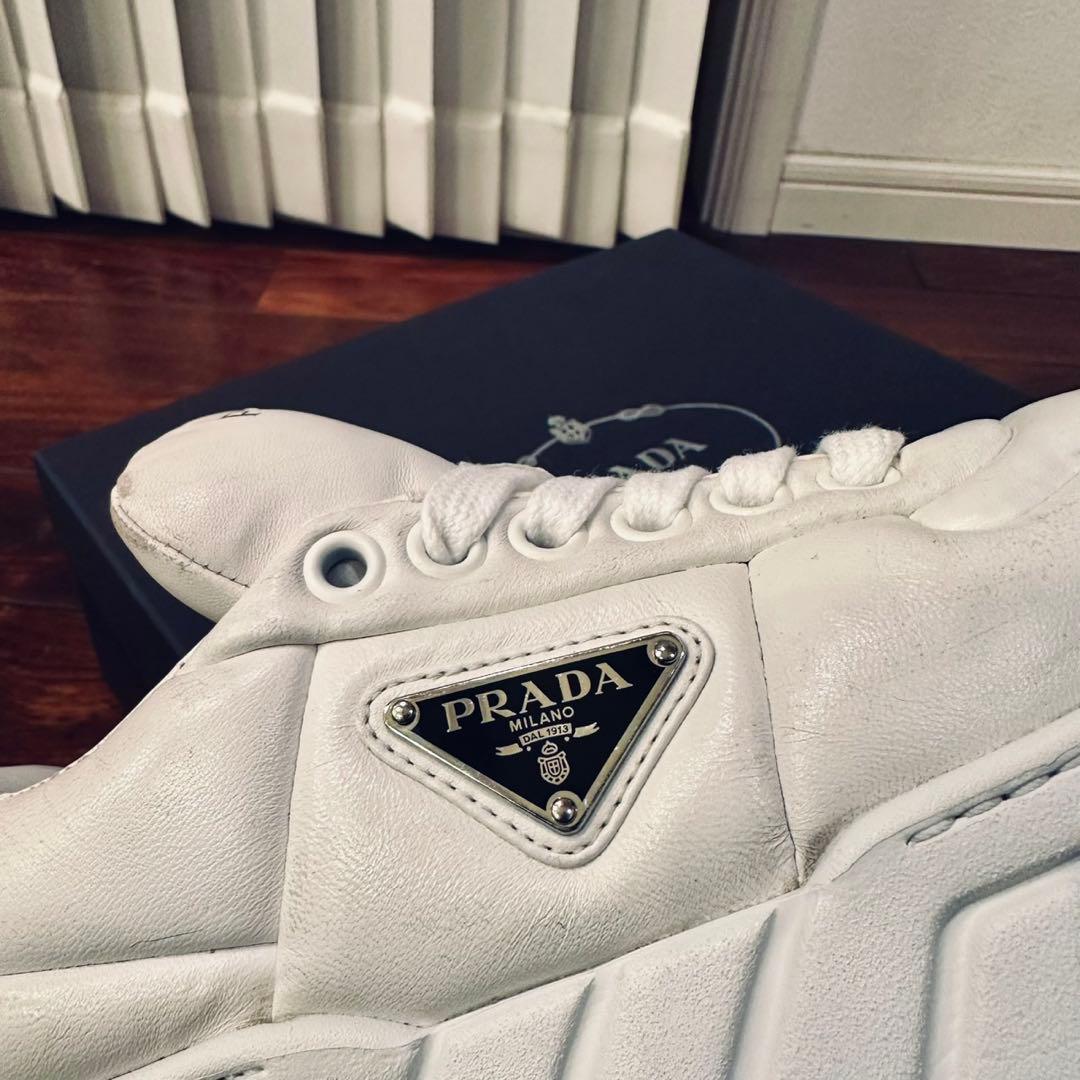 PRADA｜パデッドナッパレザー 厚底 スニーカー EU37