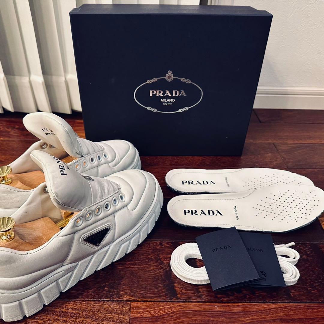 PRADA｜パデッドナッパレザー 厚底 スニーカー EU37