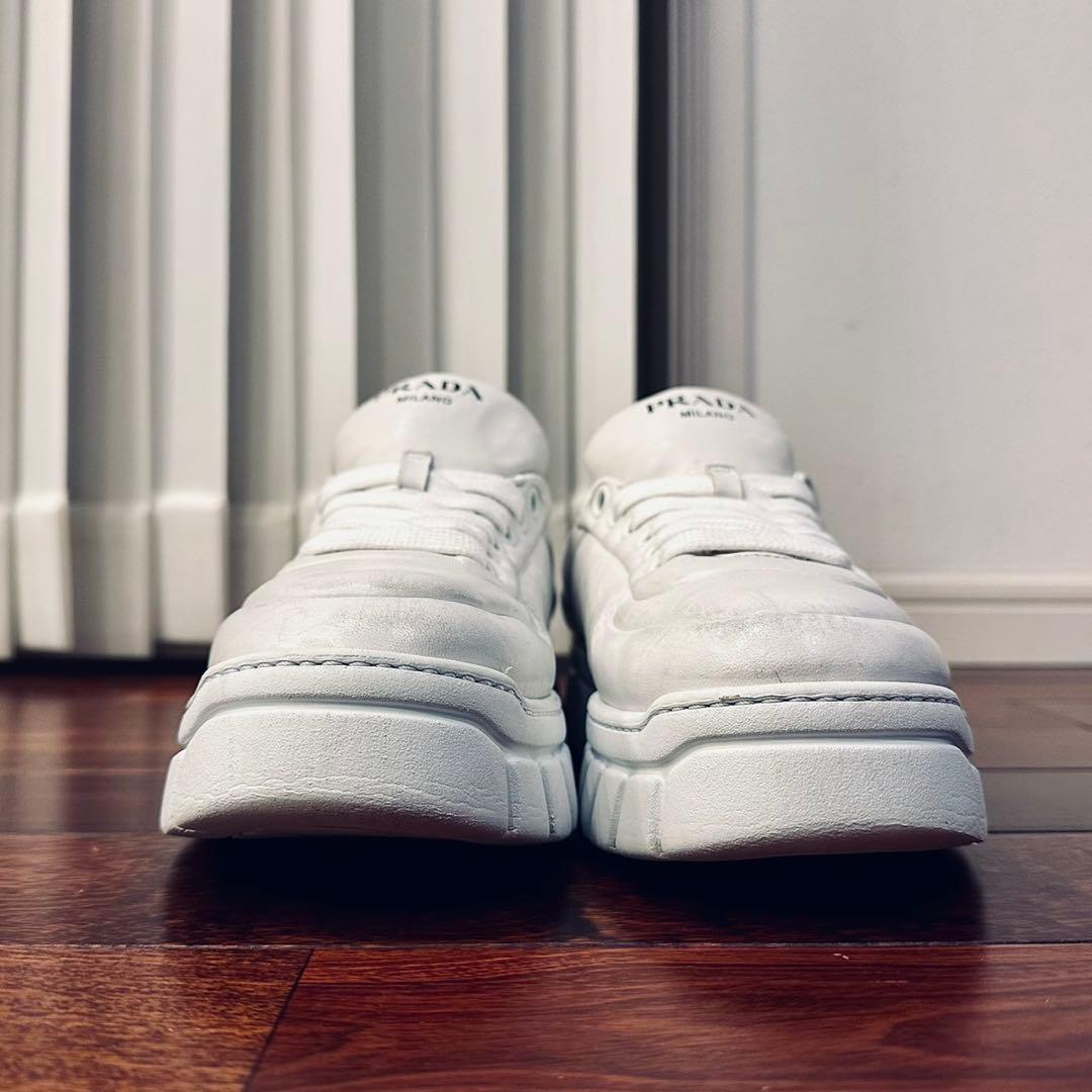 PRADA｜パデッドナッパレザー 厚底 スニーカー EU37