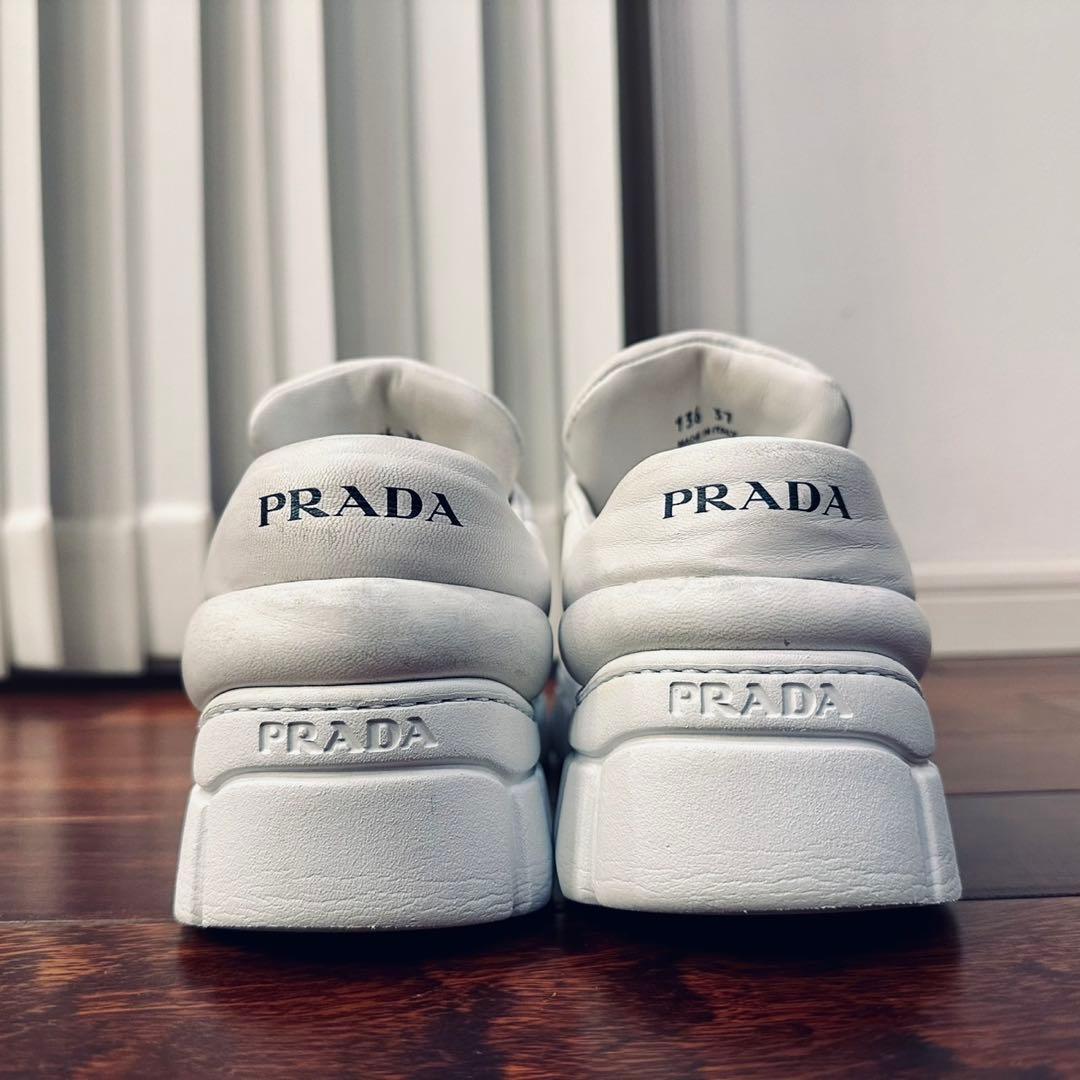 PRADA｜パデッドナッパレザー 厚底 スニーカー EU37