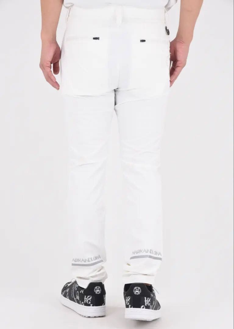 マークアンドロナ 2025年モデル テクニカルパンツ ホワイト スカルロゴ