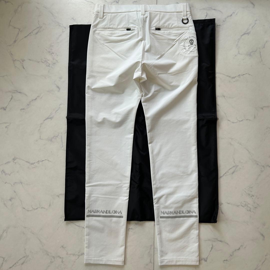 マークアンドロナ 2025年モデル テクニカルパンツ ホワイト スカルロゴ
