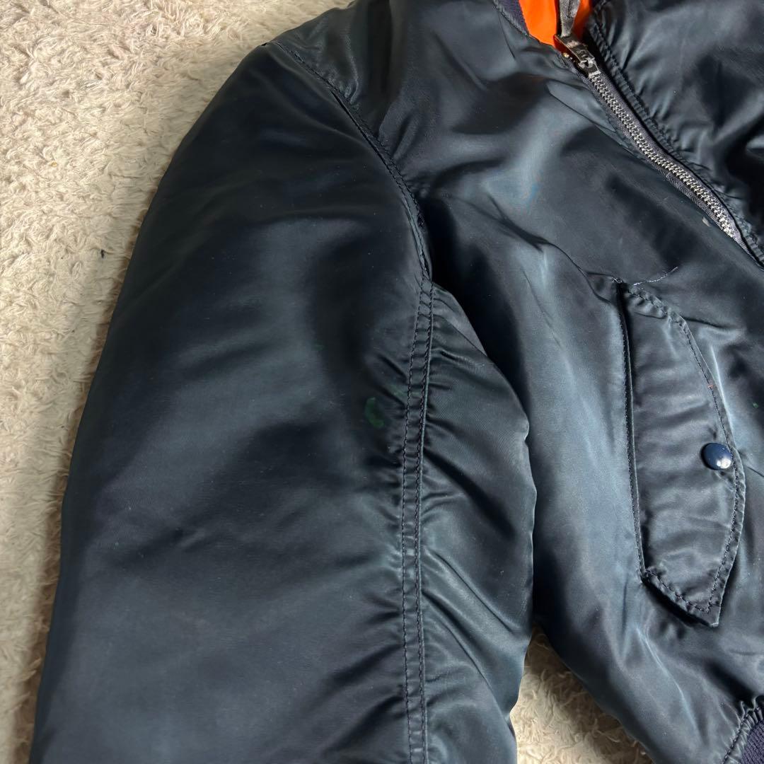 70s USA製 ALPHA MA-1 MIL-J-8279J ネイビー 米軍 在庫 処分