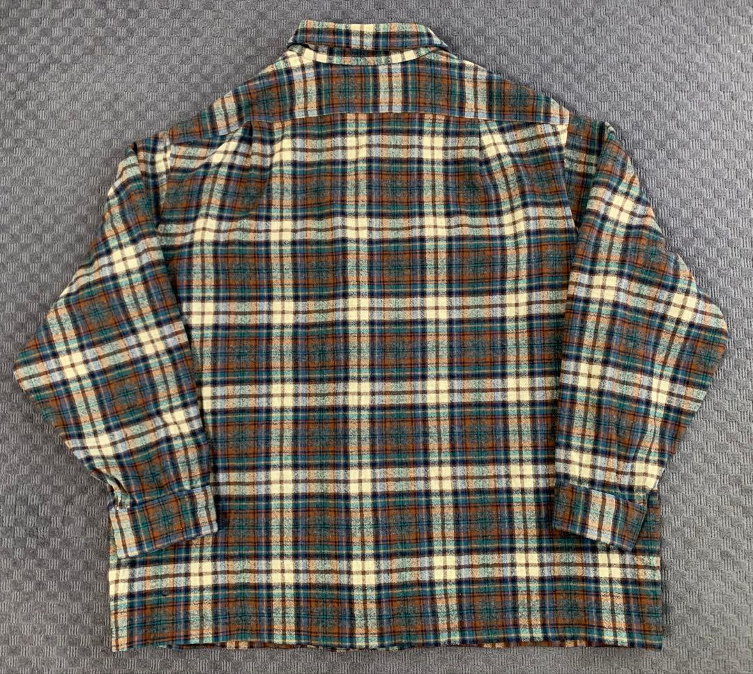 70s “PENDLETON” ボードシャツ 開襟 USA製 ブラウン2XL
