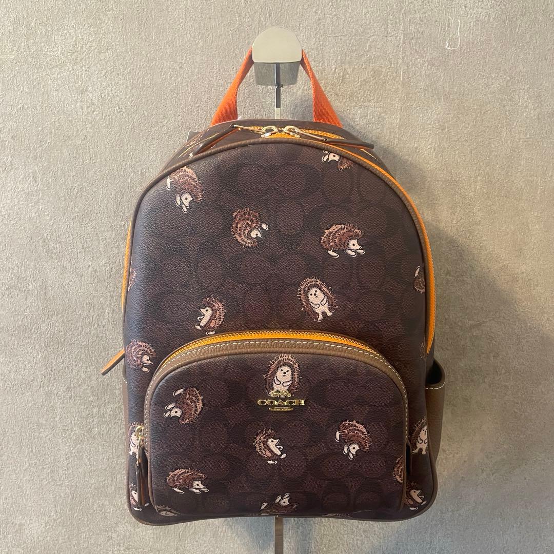 【美品・完売品】COACH / コーチ リュック ハリネズミ柄 PVC×レザー