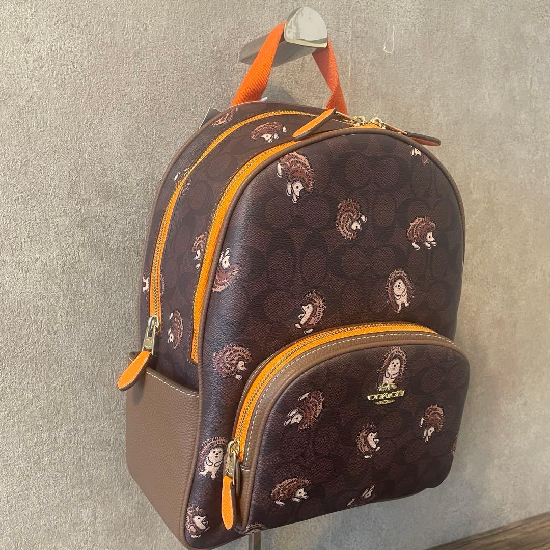 【美品・完売品】COACH / コーチ リュック ハリネズミ柄 PVC×レザー