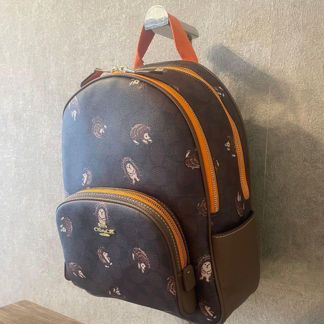 【美品・完売品】COACH / コーチ リュック ハリネズミ柄 PVC×レザー
