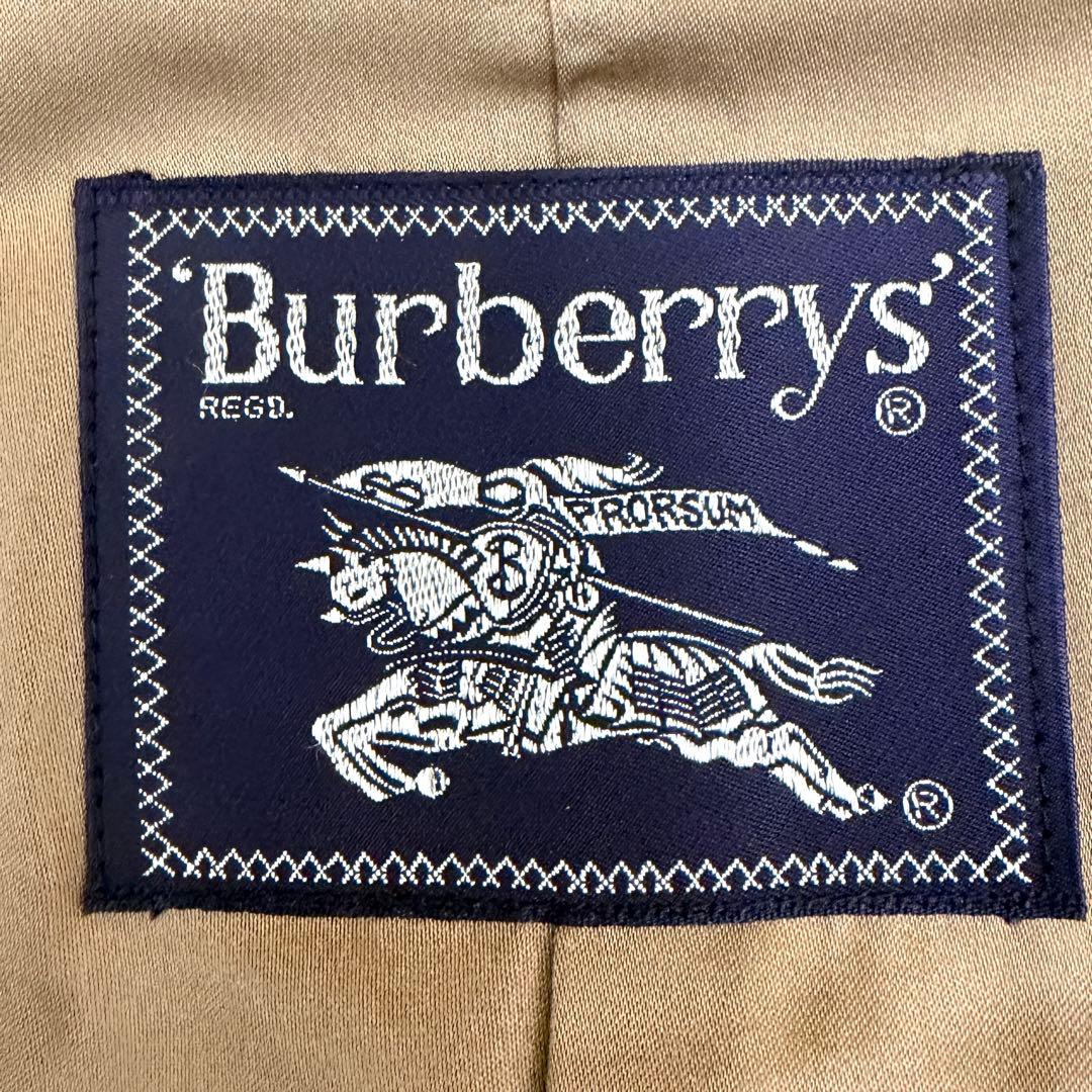 【バーバリー】カシミヤ ラムズ ロングステンカラーコート メンズ L 千鳥格子