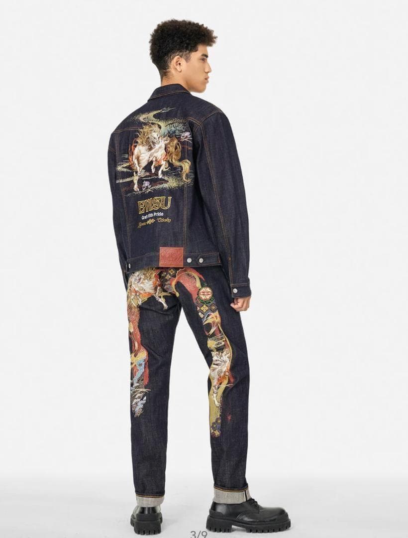 25ss　エヴィス EVISU　白沢刺繍　デニムジャケット　リラックスフィット