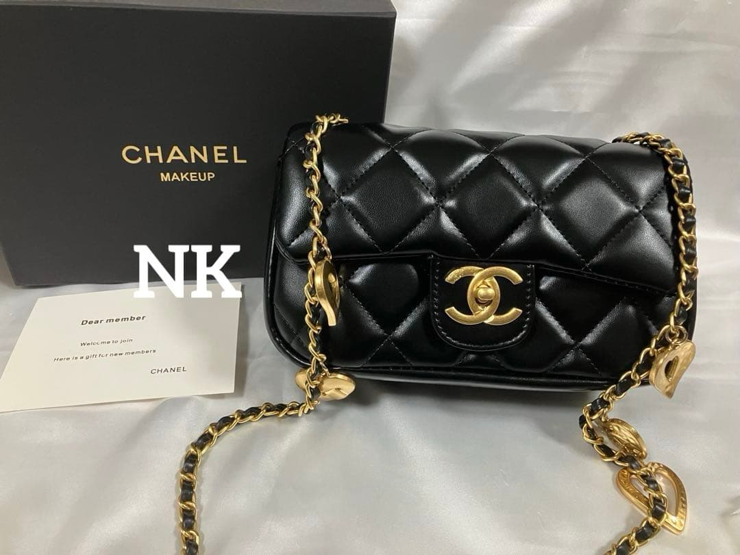 ハートチェーン　シャネル　ノベルティ　ショルダーバッグ　VIP. ブラック 2