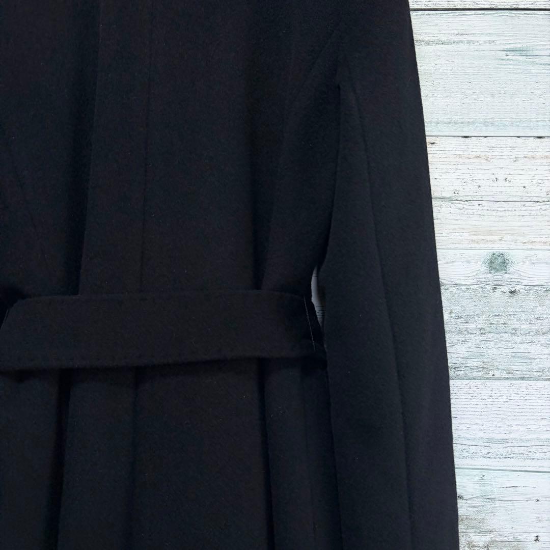 ☆美品☆ アナイ　アンゴラロングコート　ブルーフォックスファー襟　ベルト付き