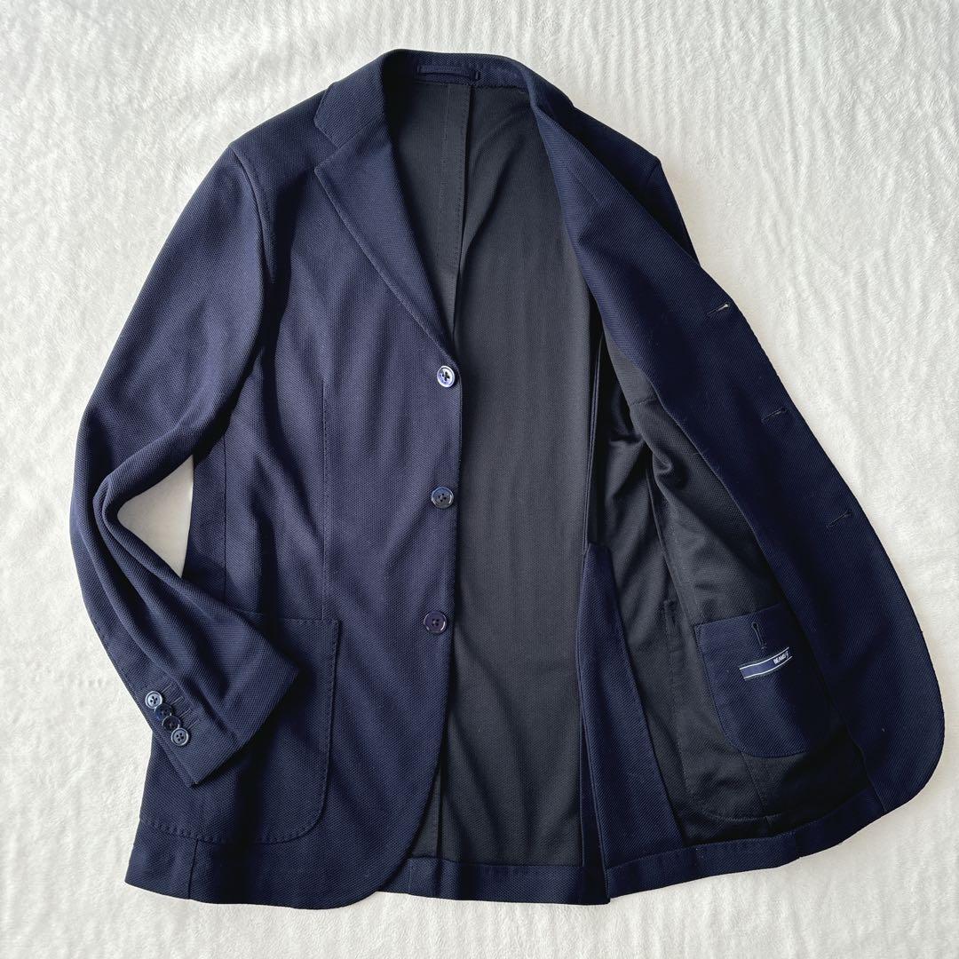 【美品】ビームスエフ　アンコン　テーラードジャケット　ネイビー　3ボタン