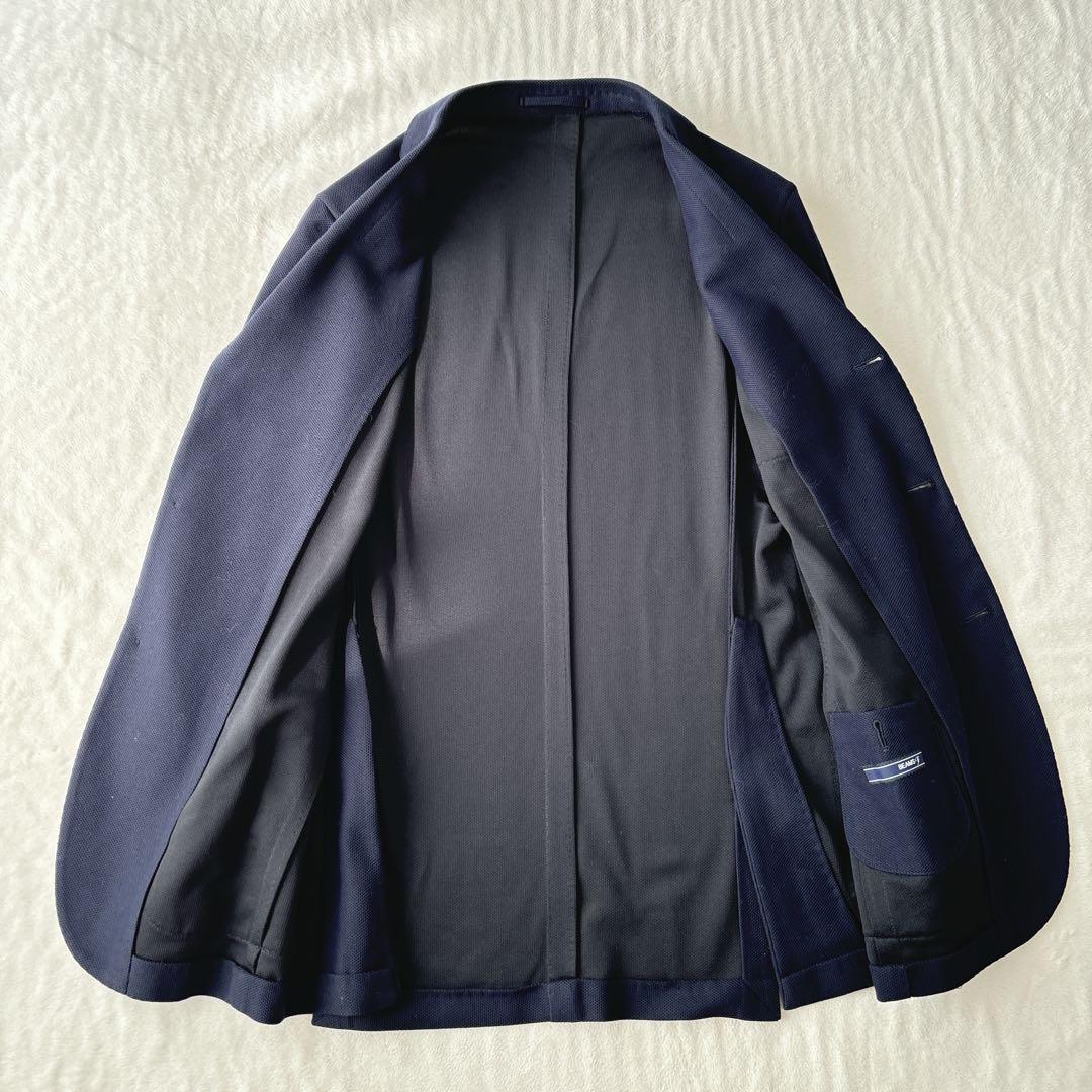 【美品】ビームスエフ　アンコン　テーラードジャケット　ネイビー　3ボタン
