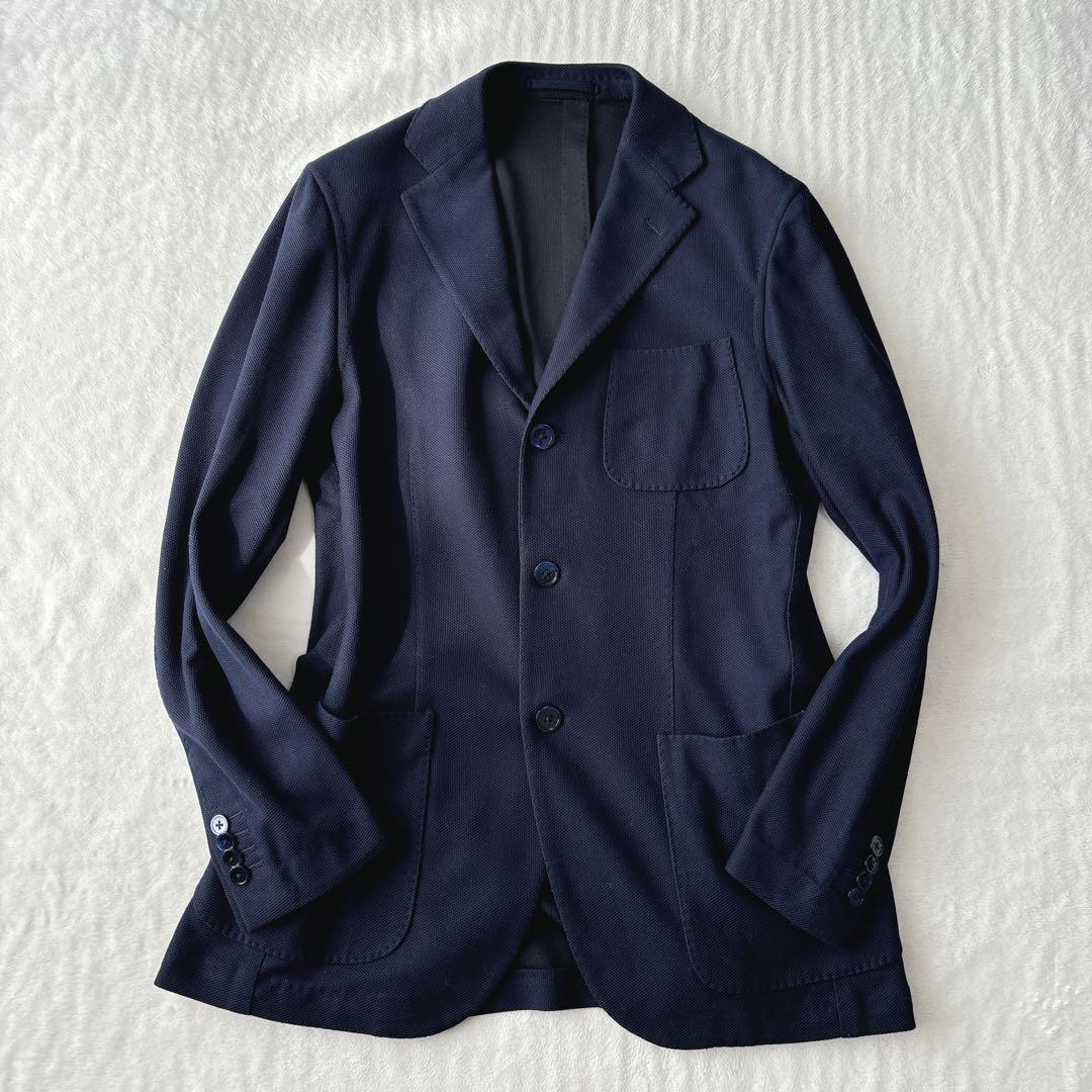 【美品】ビームスエフ　アンコン　テーラードジャケット　ネイビー　3ボタン