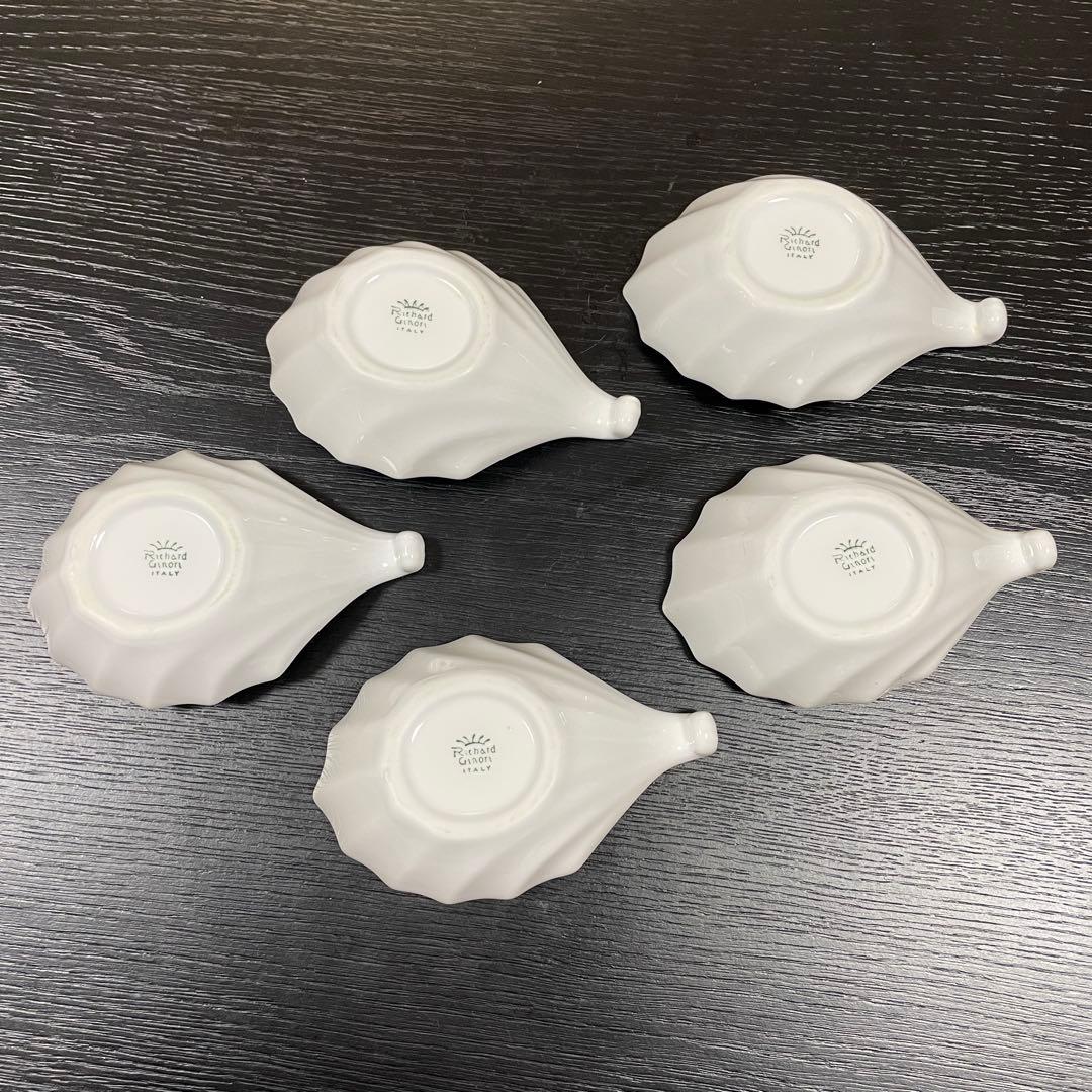 リチャードジノリ ベッキオホワイト リーフ型小皿 5個