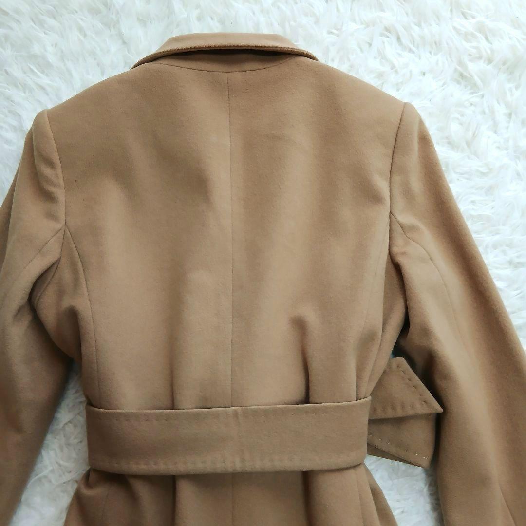 【ANAYI】カシミヤ　100％　比翼　ベルト付き　ロングコート　ベージュ