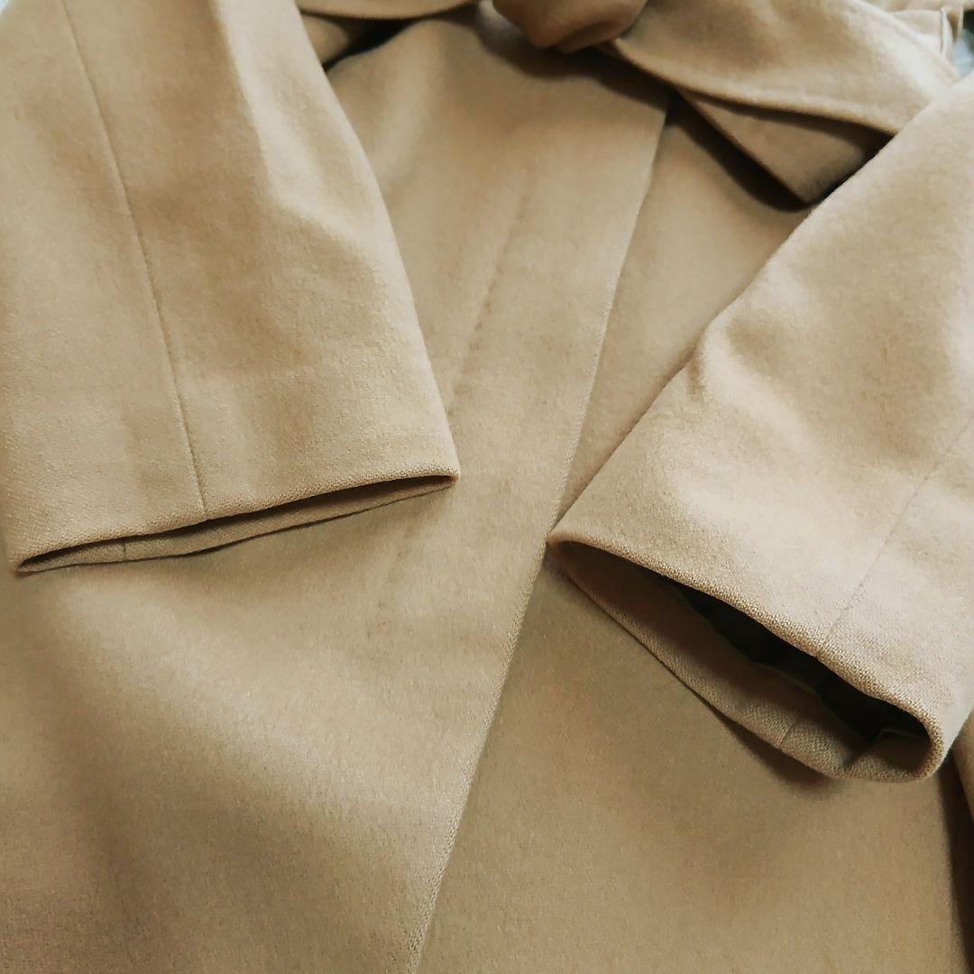 【ANAYI】カシミヤ　100％　比翼　ベルト付き　ロングコート　ベージュ