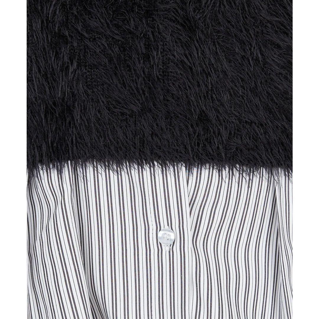 新品 ロイヤルパーティー ニットベスト付くびれるストライプシャツ