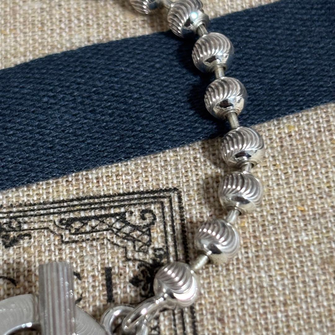 GUCCI 新品同様品　stripeボールチェーンブレスレット　燻　925