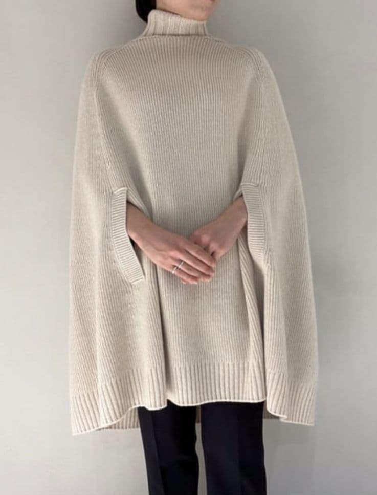 《タグ付き未使用》スローン　ポンチョ　ニット　3Gジーロンラムカシミア