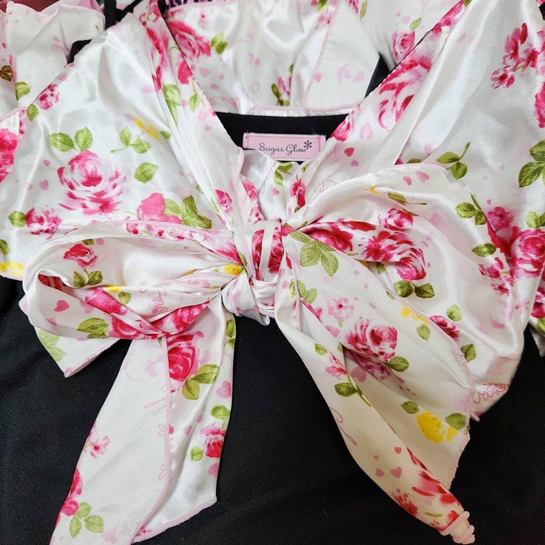 MA✽RS 薔薇柄キャミ　でかリボンワンピ　マーズ　当時品