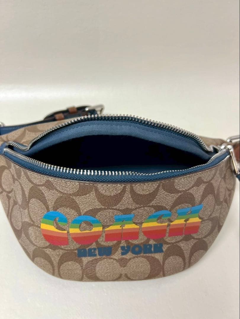 美品 マザーハウス レザー ウエストバッグ ロゴ型押し ファスナー ブラウン