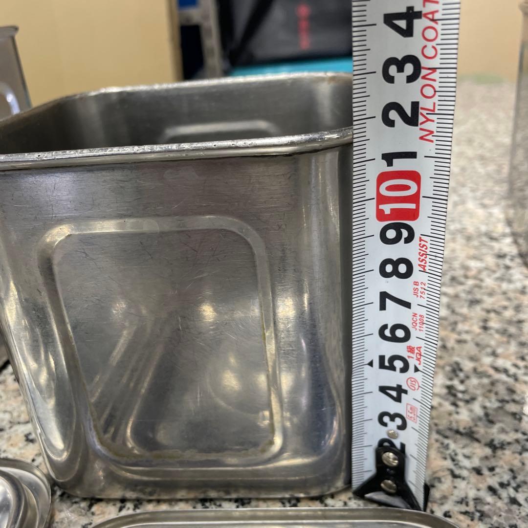 深型角キッチンポット 5点セット 業務用 調味料ケース キッチン 保存容器格安