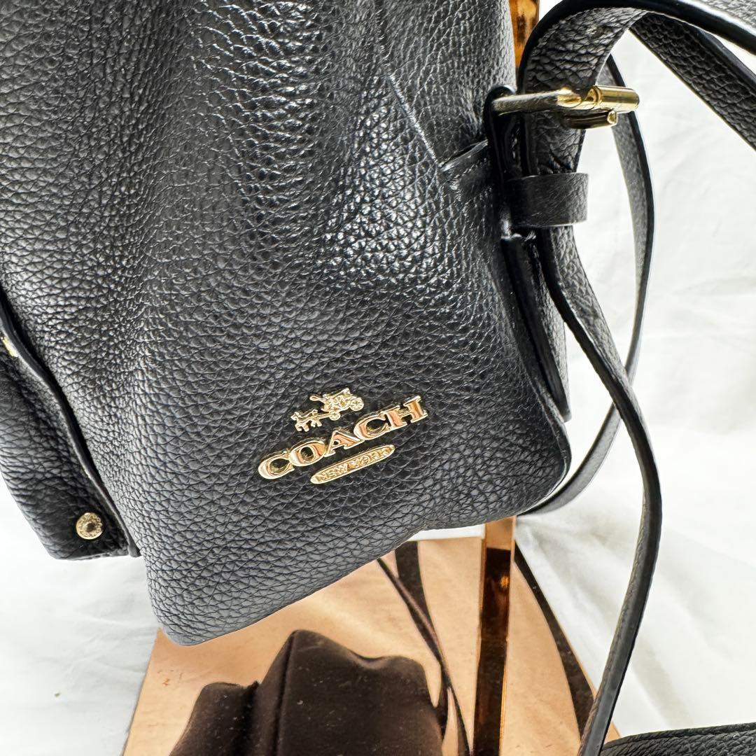 coach コーチ　37581 リュックサック　ターンロック　レザーブラック　黒