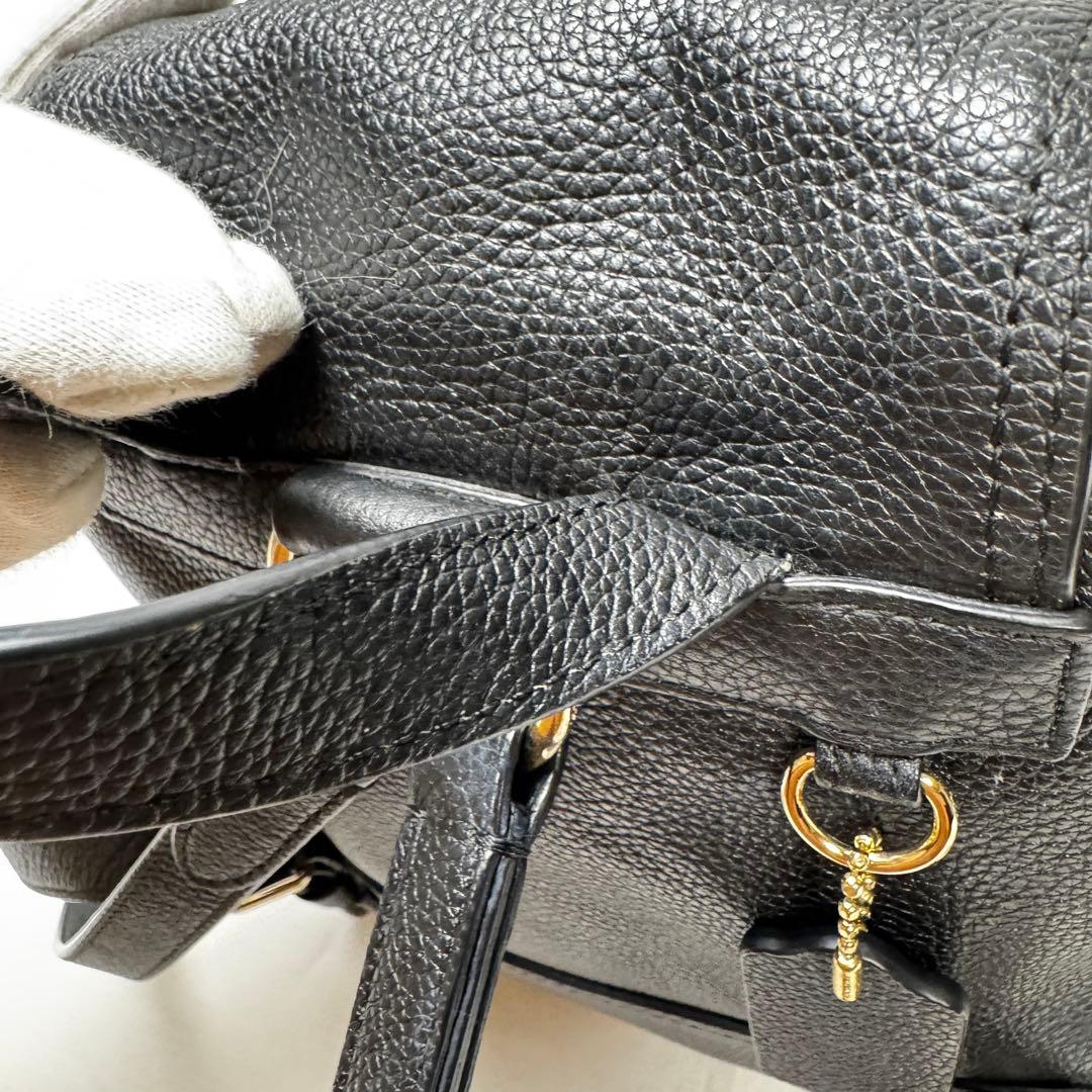 coach コーチ　37581 リュックサック　ターンロック　レザーブラック　黒