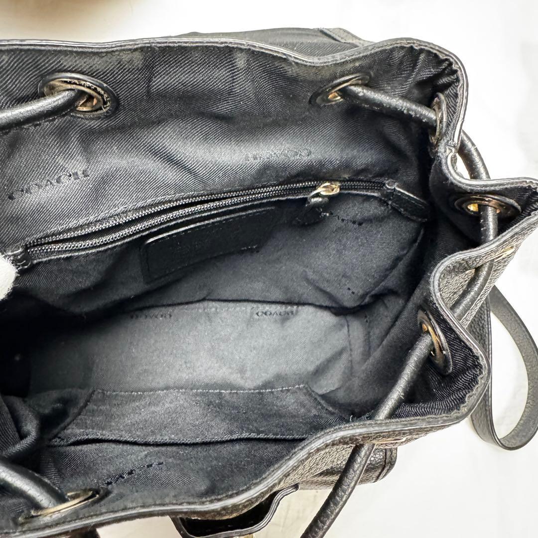 coach コーチ　37581 リュックサック　ターンロック　レザーブラック　黒