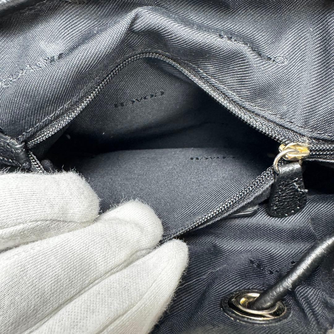 coach コーチ　37581 リュックサック　ターンロック　レザーブラック　黒