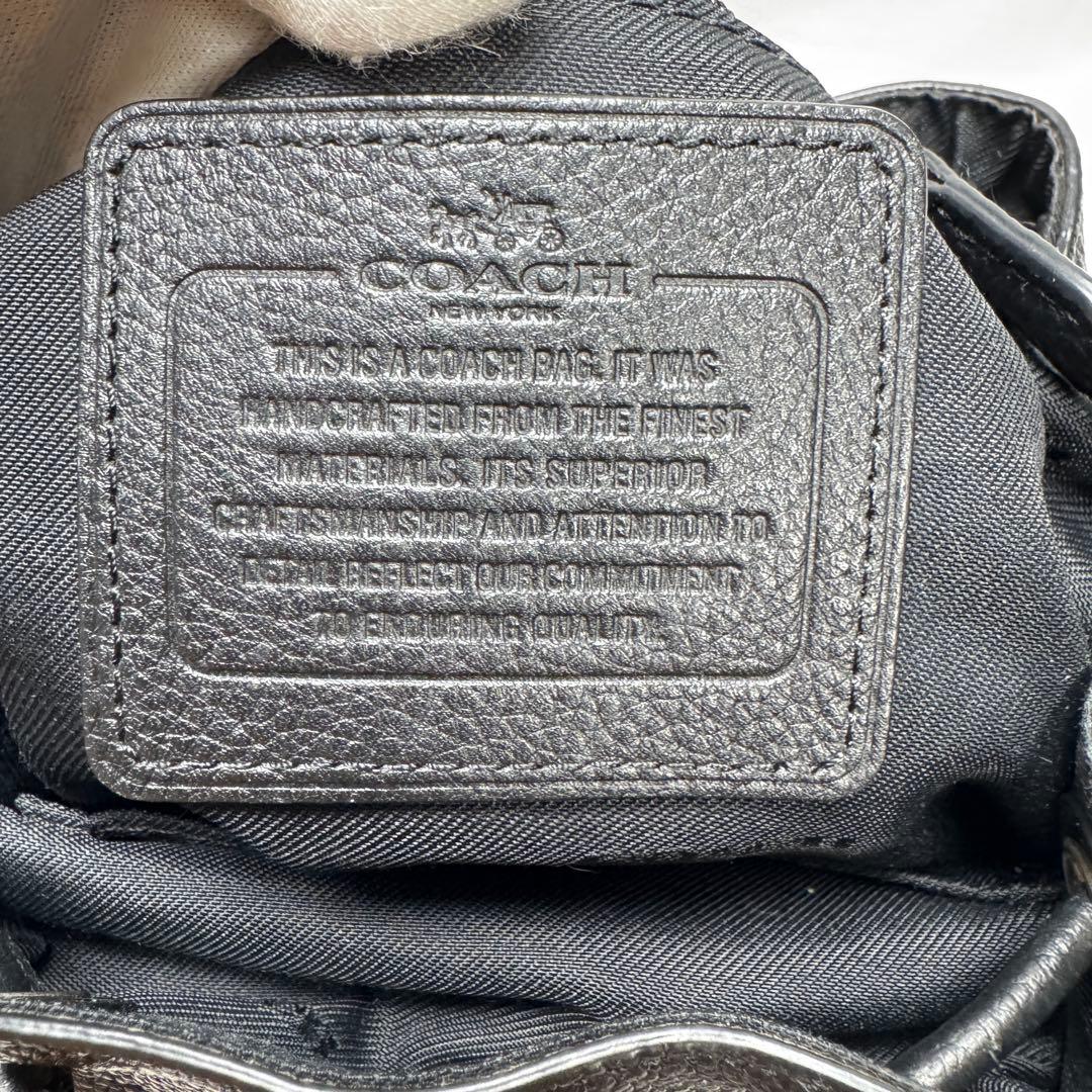 coach コーチ　37581 リュックサック　ターンロック　レザーブラック　黒