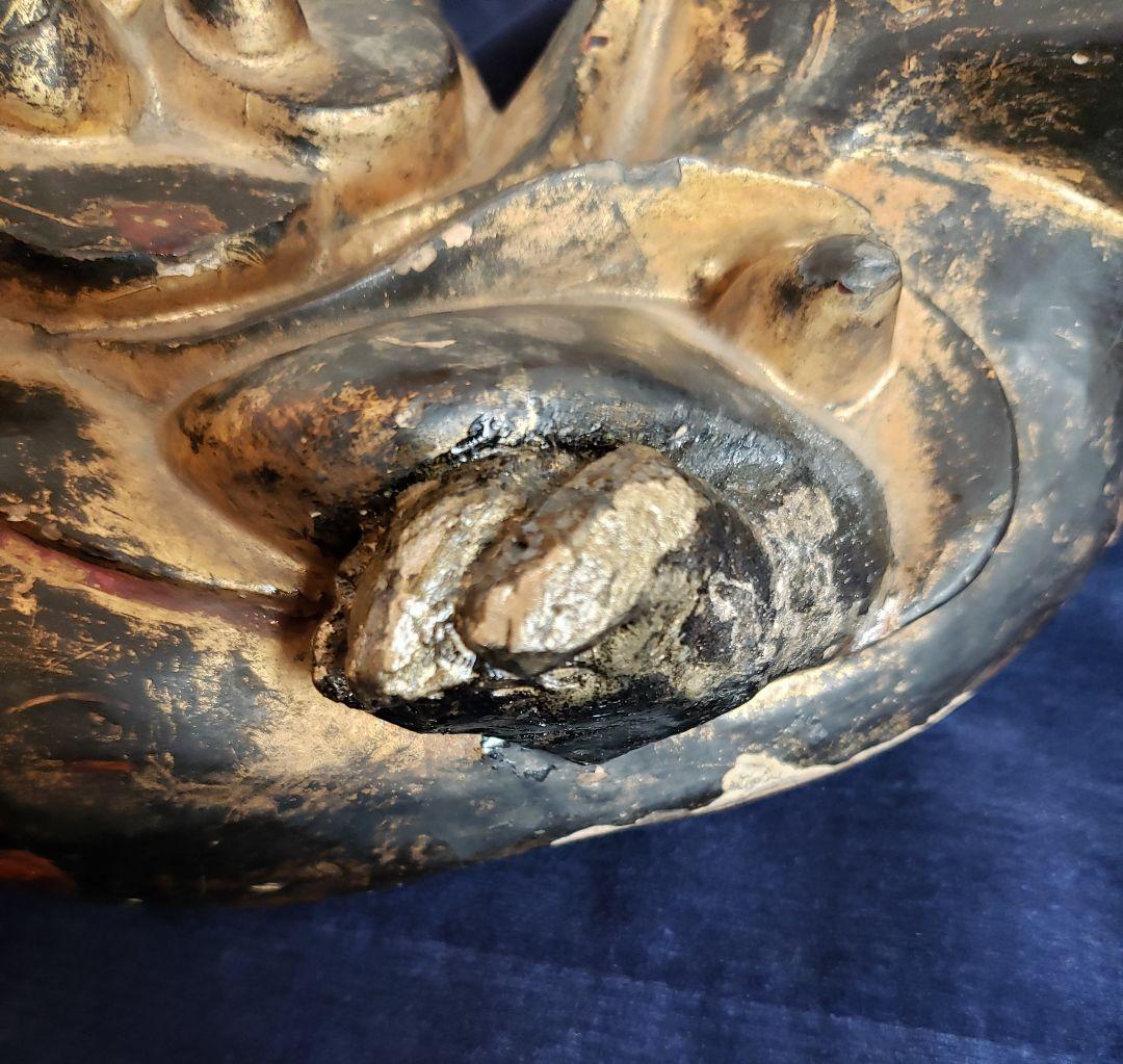 No197 古い獅子の金箔木彫(仏教彫刻) 室町・江戸期 - メルカリ