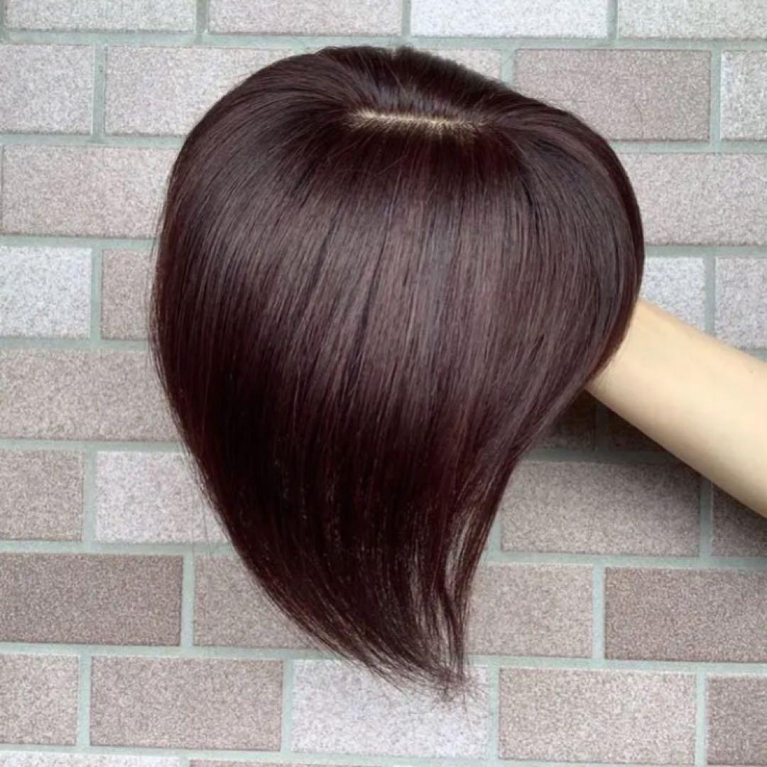 人毛100%総手植え 医療用 部分ウィッグ ヘアピース ブラックブラウン