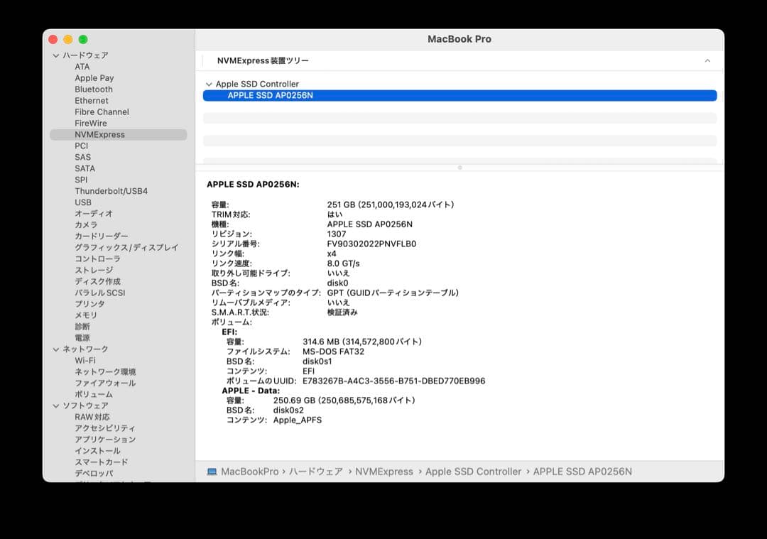 MacBook本体 MacBook Pro 13-inch Model No. A2289