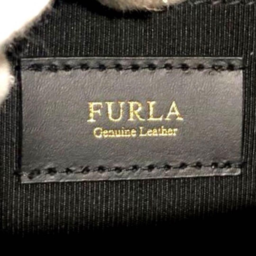 未使用✨フルラ　レザー リュックサック バックパック　ロゴ　ブラック